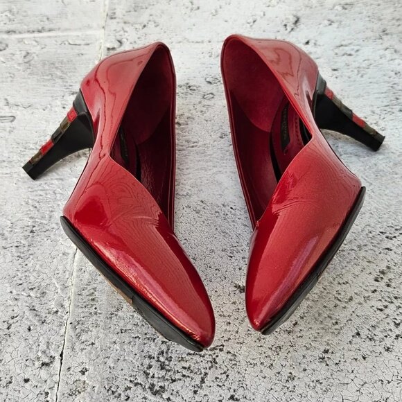 Louis Vuitton Women Pumps Heel Shoes Red Patent Leather Size 36 Made in Italy - Picture 7 of 12